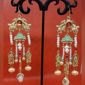 One pair of Elegant Chinese Court Style Earrings